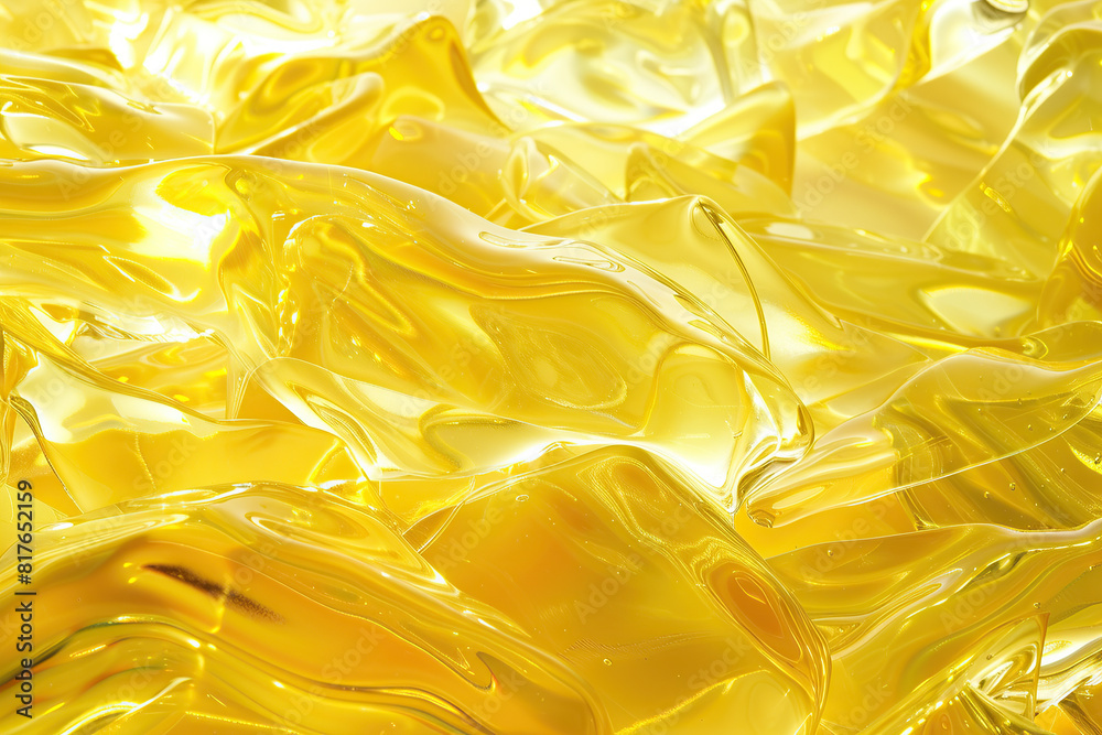 horizontal illustration of glowing yellow fluid abstract waves background
