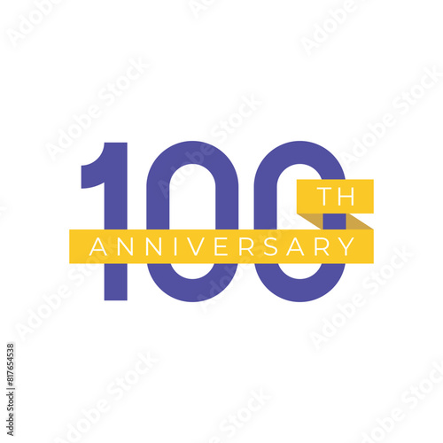 100 anniversary colorful template design 