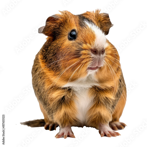 Guinea Pigs pet side view full body isolate on transparency background PNG