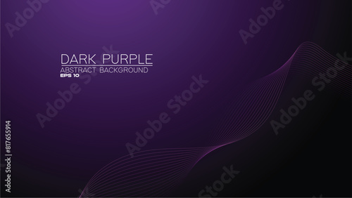 Dark Purple abstract background with curve line