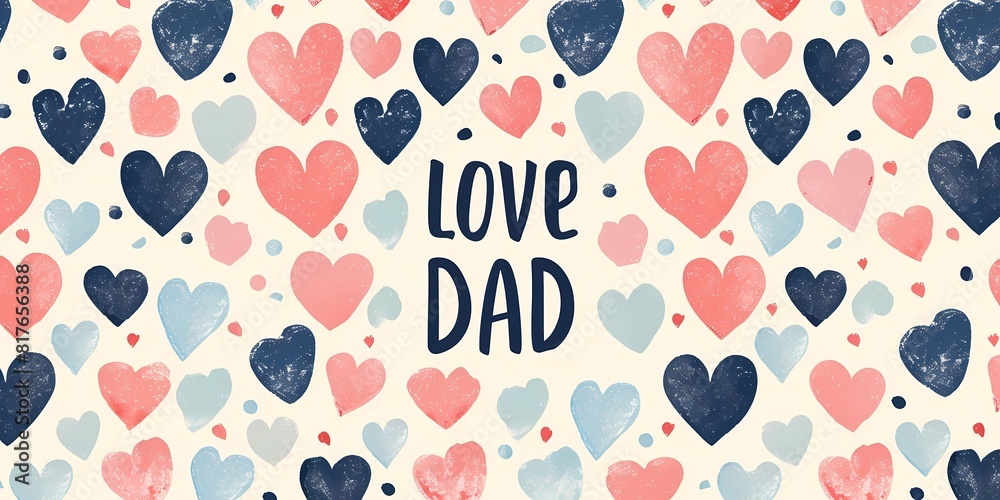 illustration of father's day with hearts illustration of father's day with hearts