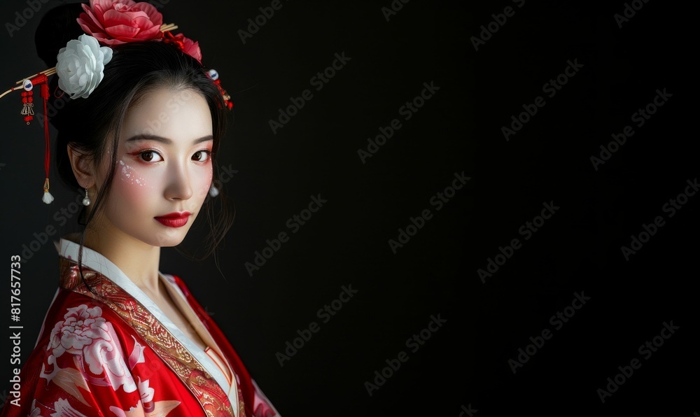 Elegant Portrait of a Woman in Traditional Attire. Generative ai. Elegant Portrait of a Woman in Traditional Attire. Generative ai.