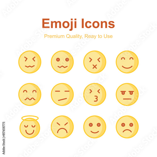 Emoji icons set, trendy designs, ready for premium use