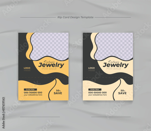 creative jewelry sale rip card template and rip poster design