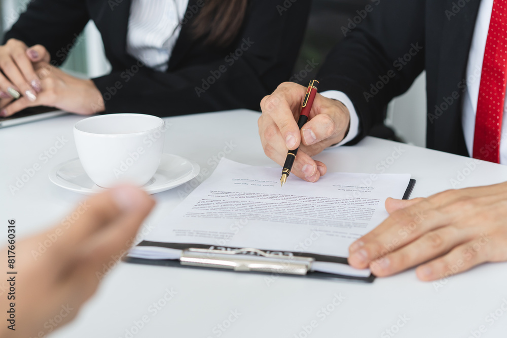 Client signing in mortgage contract agreement. Client signing in mortgage contract agreement.