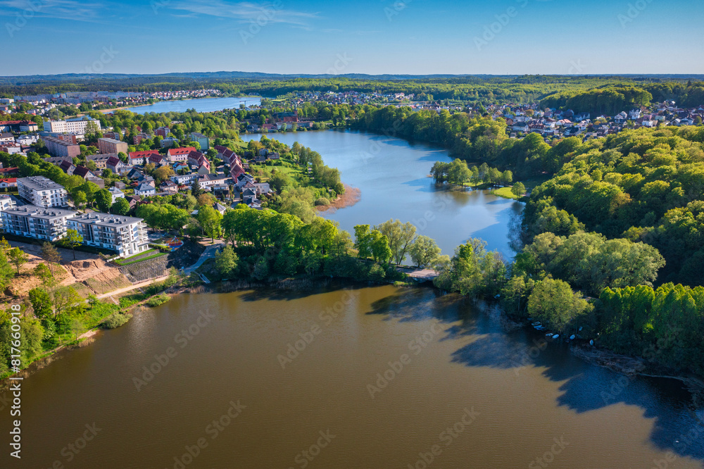 Fototapeta premium Kashubian Lake District landscape in Kartuzy, Pomerania. Poland