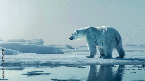 A polar bear standing on an Arctic ice floe