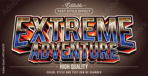 Editable text style effect - Extreme Adventure text style theme.