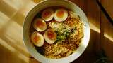 Sunlit Beef Ramen with Egg and Vegetables