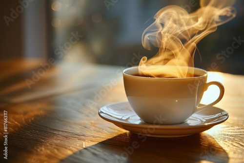 steamy cup of coffee By Wells Stocksy