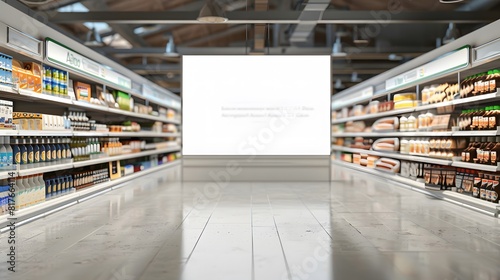 Blank advertising mockup for advertisement at the supermarket