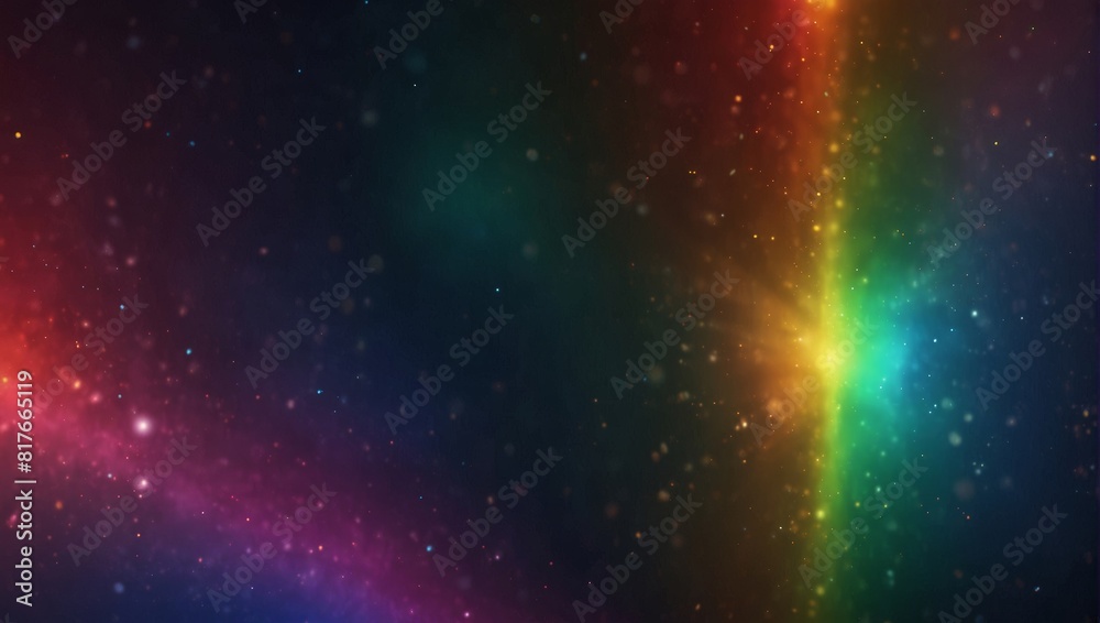 Abstract background with holographic rainbow flare reflection and geometric light reflection. Blurred rainbow light refraction texture overlay effect for photo.
