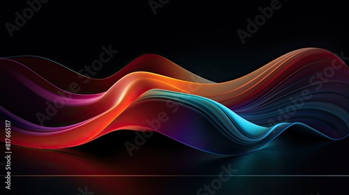 Modern 3D abstract design with flowing, lines and glass-like texture
