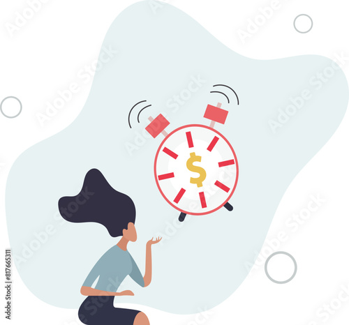 Time for money, making profit from investment, promotion alert for bargain deal.flat vector illustration.