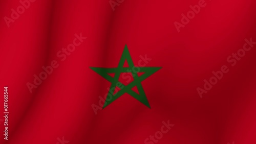 The flag of the Kingdom of Morocco. The evolving national flag of the Kingdom of Morocco in 3d. HD 1080p animation for presentation