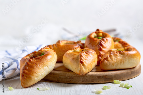 Open pies with filling (rastegay). Russian kitchen.