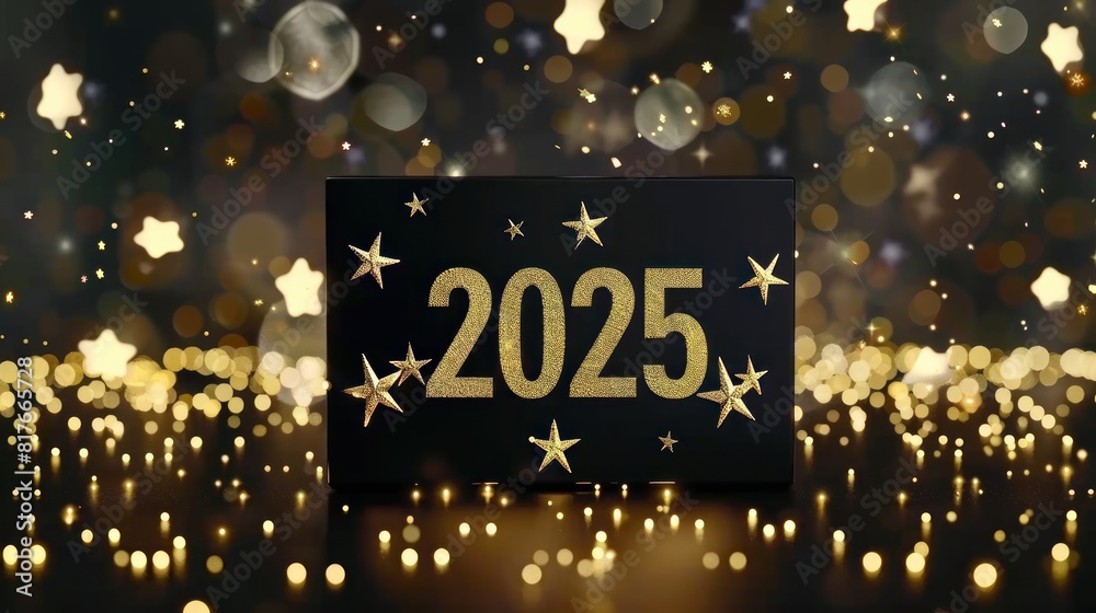 Gold sparkling number 2025. New Year background. . Gold confetti and celebration. Gold sparkling number 2025. New Year background. . Gold confetti and celebration.