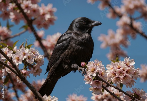 The Crow On Cherry Tree photo