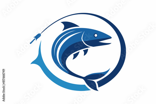 A logo for fishing equipment vector artwork illustration