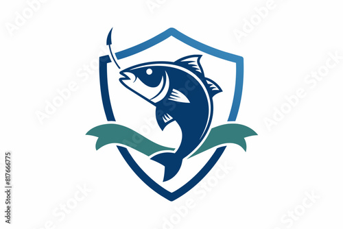 A logo for fishing equipment vector artwork illustration