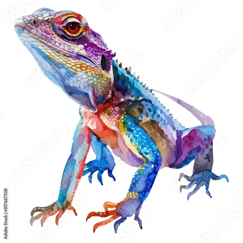 Watercolor Illustration of a lizard  isolated on a white background  lizard clipart  lizard vector  lizard painting  lizard art  drawing clipart  lizard Graphic.