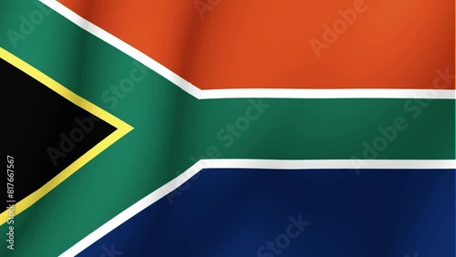 The flag of the Republic of South Africa. The developing national flag of the Republic of South Africa in 3d. HD 1080p animation for presentation