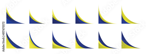 Vector Abstract Business Yellow Blue Corner Border Element Decoration
