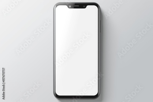 Phone mockup on white background. Blank screen smartphone mock up