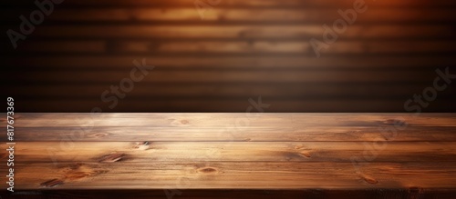 A background with a wooden table providing space for text or images. Creative banner. Copyspace image