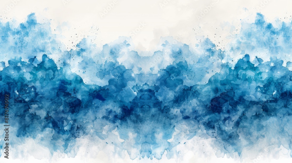 Tranquil watercolor blend with blue tones evoking a modern abstract backdrop of the sky meeting the sea Tranquil watercolor blend with blue tones evoking a modern abstract backdrop of the sky meeting the sea