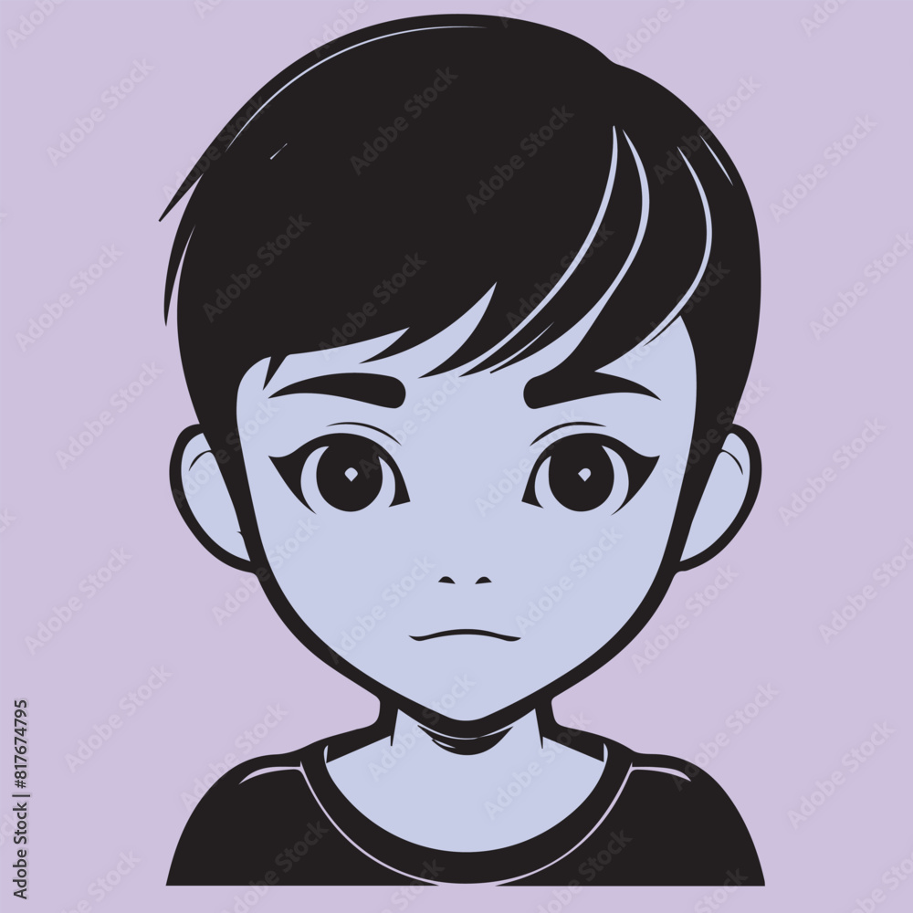 Cute boy face a child with a smile vector file Cute boy face a child with a smile vector file