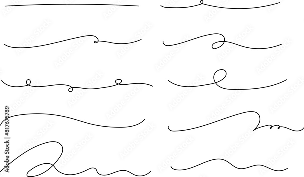タイトルや背景にも使える華やかな手書きラインセット タイトルや背景にも使える華やかな手書きラインセット