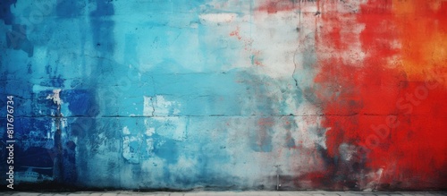 The texture of an artistic urban street poster wall provides a perfect copy space image photo