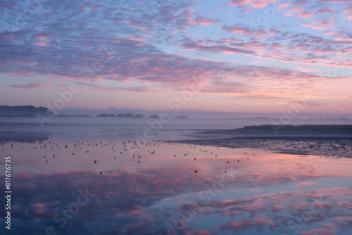 Serene Sunset Over Tranquil Lake