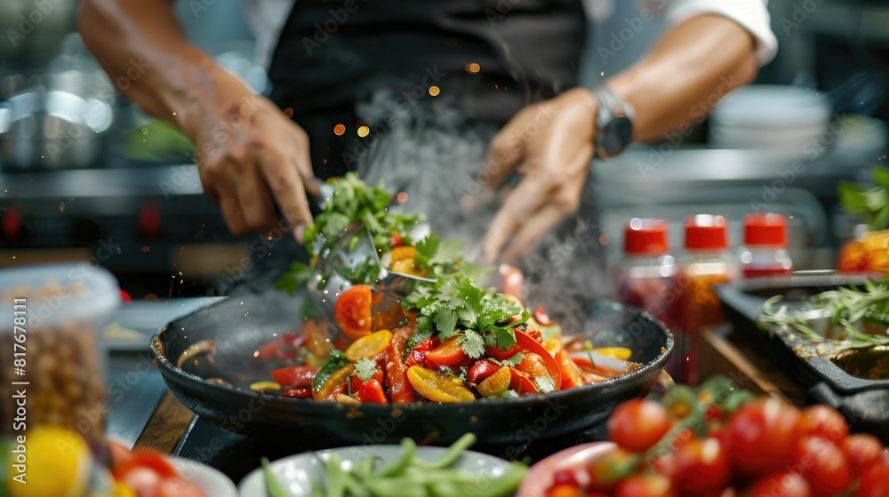 Skilled Chef Showcasing Innovative and Traditional Halal Culinary Creations in a Professional Kitchen Setup Skilled Chef Showcasing Innovative and Traditional Halal Culinary Creations in a Professional Kitchen Setup