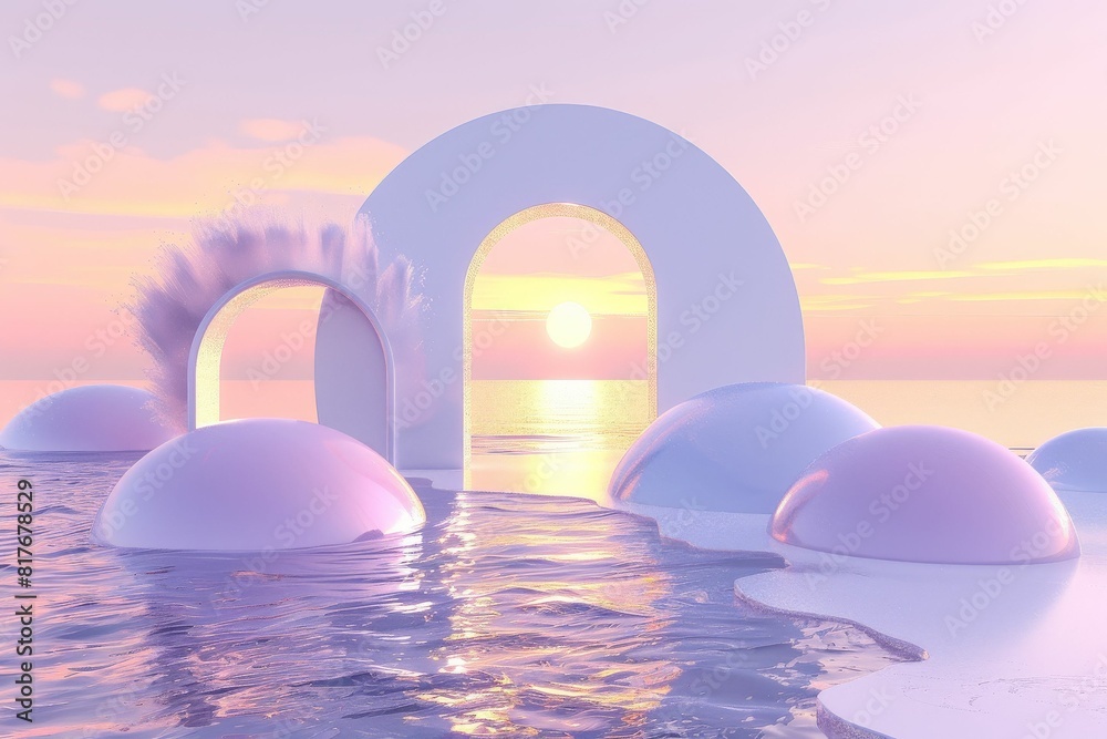 An abstract 3d illustration of floating objects in a business-themed setting AI generated illustration. Beautiful simple AI generated image in 4K, unique. An abstract 3d illustration of floating objects in a business-themed setting AI generated illustration. Beautiful simple AI generated image in 4K, unique.