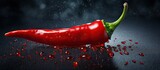 A fiery red chili pepper captures the essence of spicy cuisine in an eye catching image with plenty of copy space