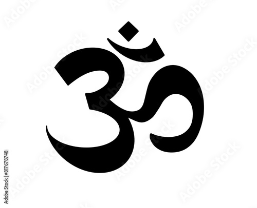 hindu om symbol on white background illustration 