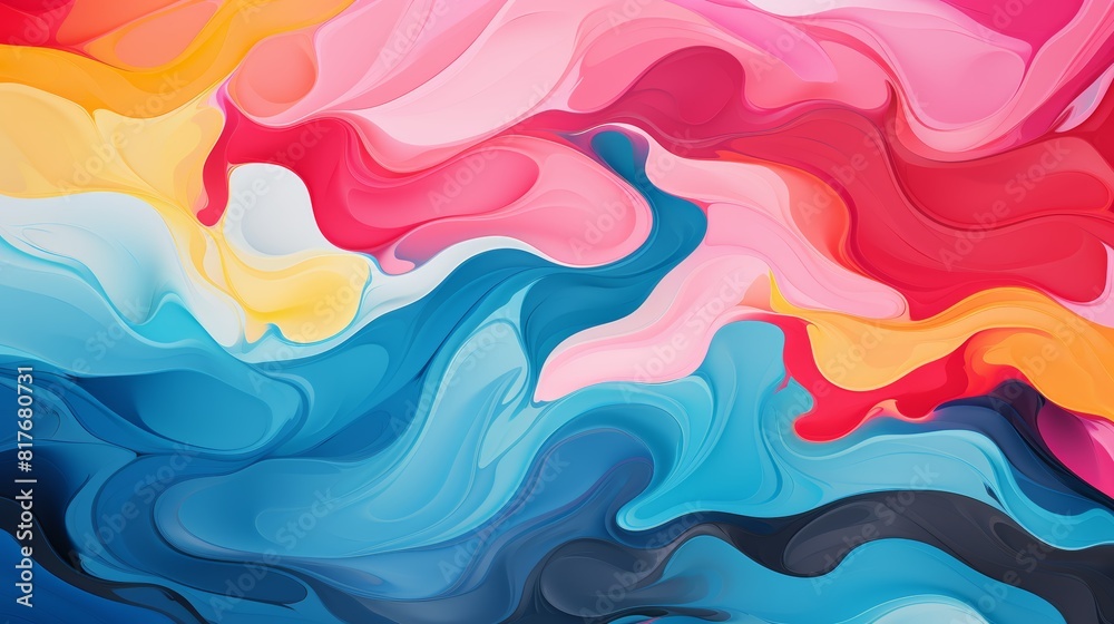 The image is an abstract painting with a variety of bright colors. It has a smooth, flowing feel and looks very calming. The image is an abstract painting with a variety of bright colors. It has a smooth, flowing feel and looks very calming.