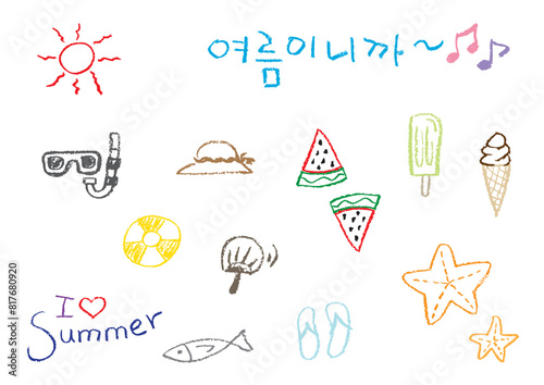 여름_색연필 일러스트