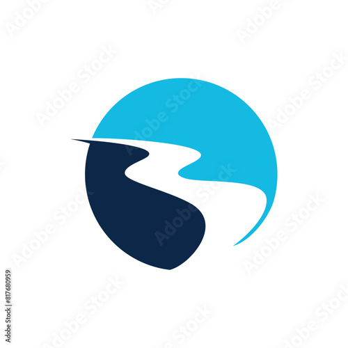 river creek logo vector icon template