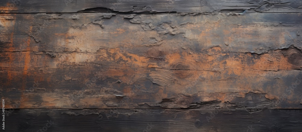 An image showcasing the rustic surface of charred timber adorned with faded layers of paint. Creative banner. Copyspace image An image showcasing the rustic surface of charred timber adorned with faded layers of paint. Creative banner. Copyspace image