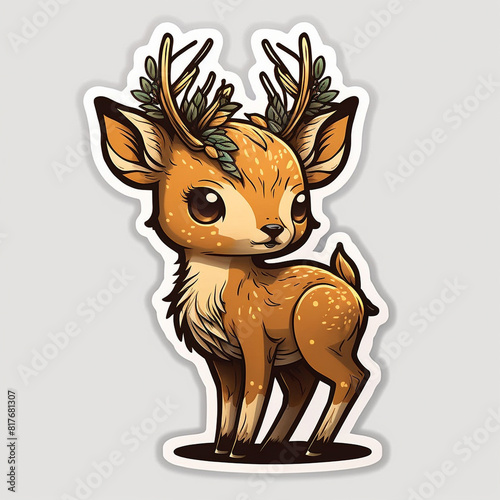 Nature inspired cute deer cutout on Isolated Transparent Background generative ai technology