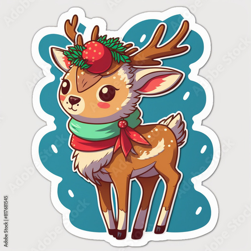 Nature inspired cute deer cutout on Isolated Transparent Background generative ai technology