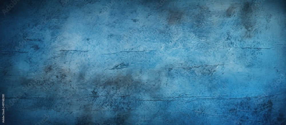 Abstract grunge background featuring a blue decorative plaster texture and a vignette offering copy space for design