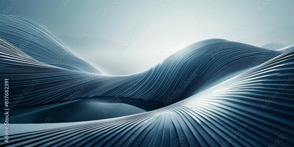 A depiction of a blue wavy wave in an abstract composition A depiction of a blue wavy wave in an abstract composition