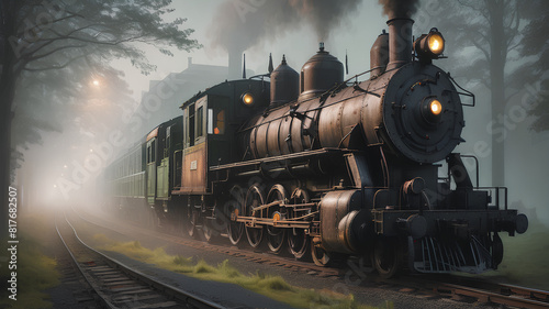 
AI image generate steam train