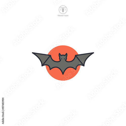 bat Icon Halloween theme symbol vector illustration isolated on white background