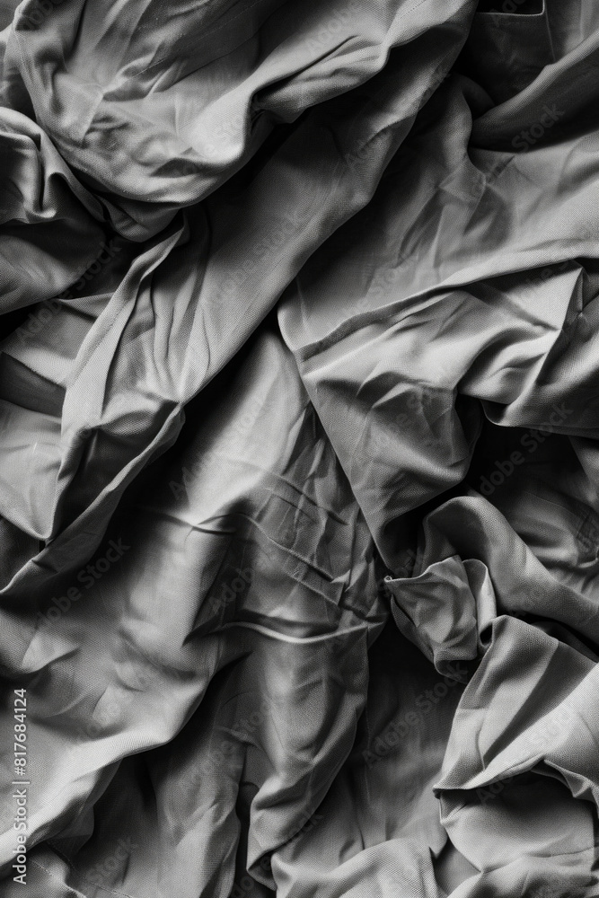 Obraz premium An abstract image of crumpled fabric, with folds and creases creating interesting textures and shadows.