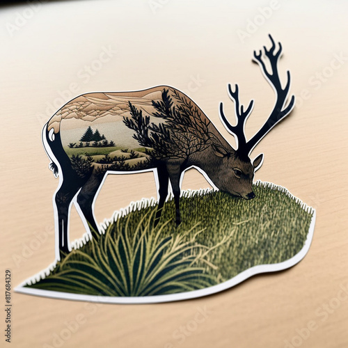 Nature inspired cute deer cutout on Isolated Transparent Background generative ai technology